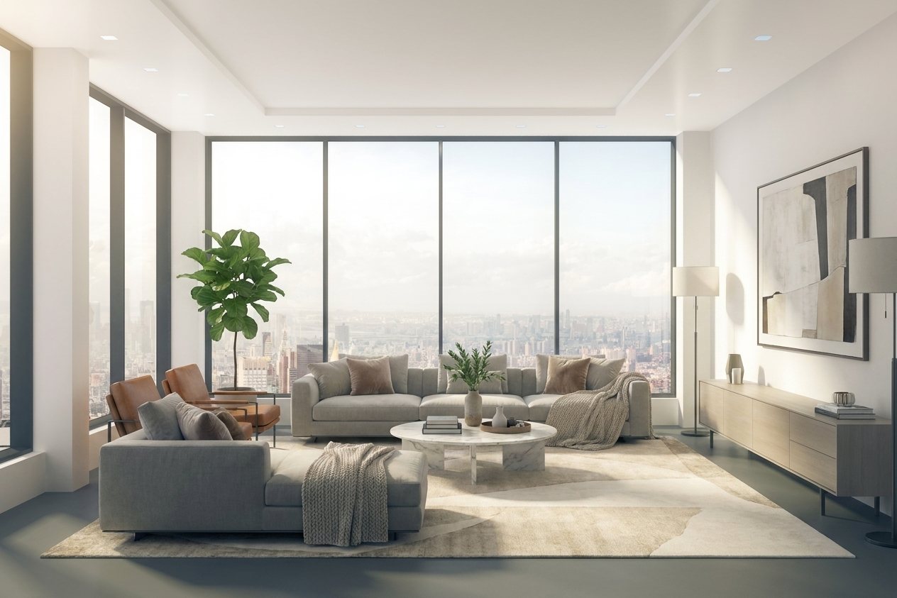 Living room after virtual staging